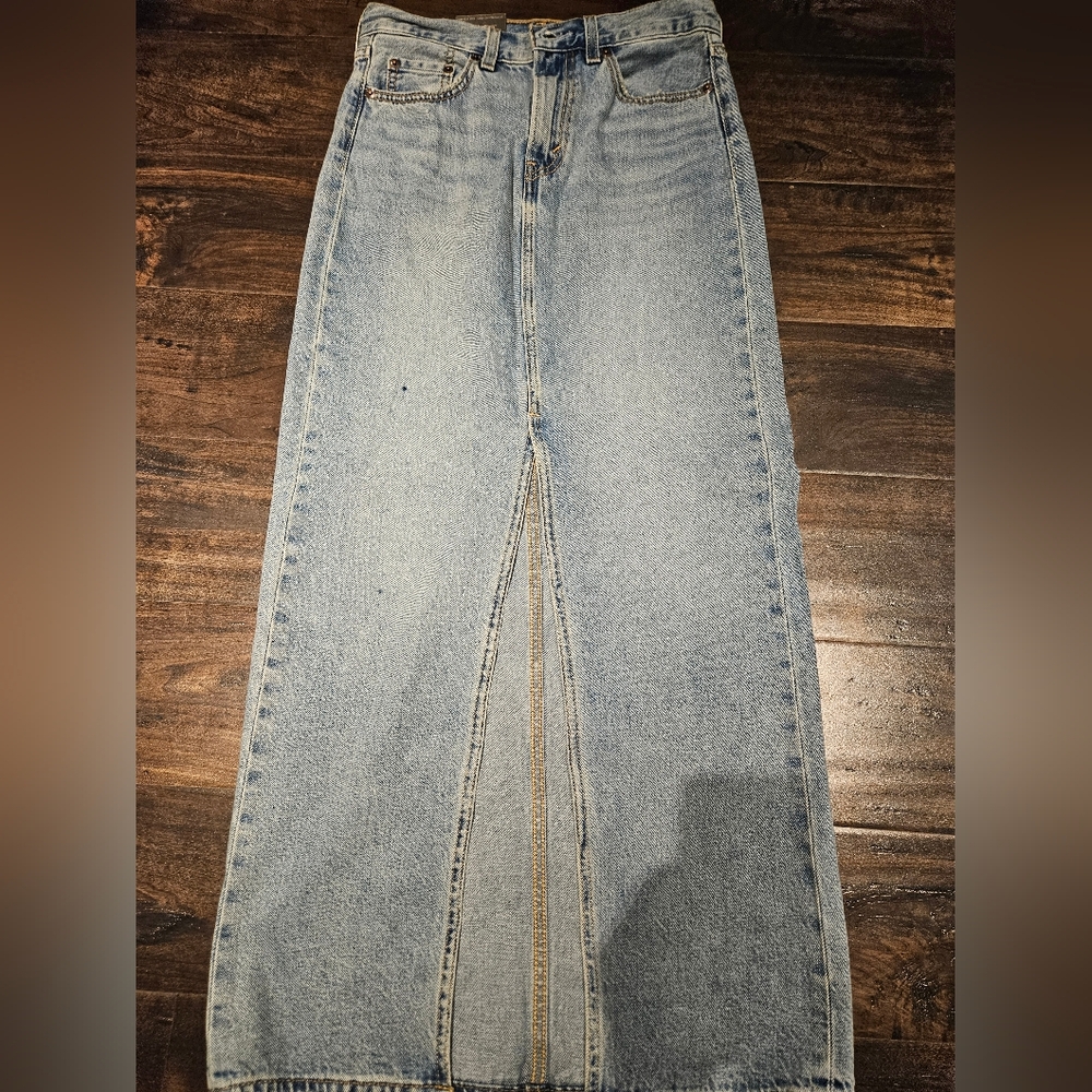 Levi's Light Blue Denim Maxi Skirt